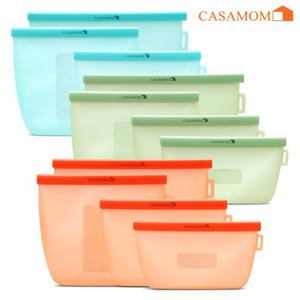 까사맘 플래티넘 실리콘지퍼백 실리콘용기 음식 보관 밀폐용기 실리콘백 11종세트