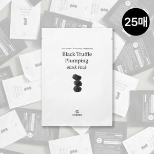 [정가124,500원]체르엠 쫀득수분팩 진정 탄력 미백 블랙 트러플 플럼핑 쫀득 마스크팩(25매)