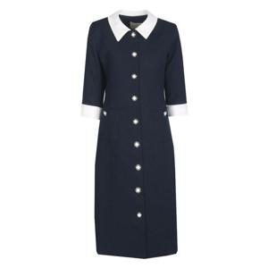 갤러리아_여성 아너 소매 배색 봄가을 원피스