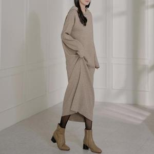 [로즈미] [55~77] 마피 니트 후드 원피스