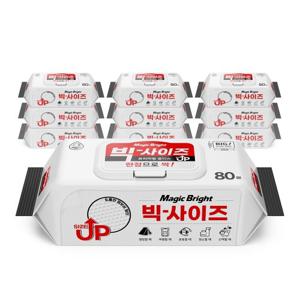 매직브라이트 도톰한 빅사이즈 물티슈 대형 캡형 80매 x 10팩