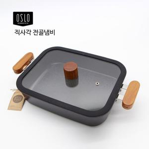 [오슬로] 직사각 전골냄비 28 / 인덕션가능, 우드손잡이