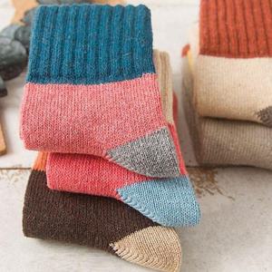 여자양말 알록달록 도톰한 여성용 더블컬러 중목 발목