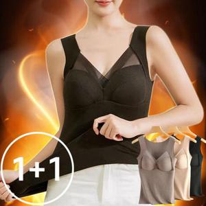 [로즈엘리][1+1] 기모안감 캡내장 겨울내의 런닝나시 기모티셔츠 발열내복 2컬러