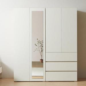 [비밀특가] 마르체 이안 1600 전신거울 서랍 옷장 세트 BKC730C