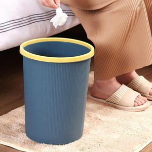 사무실 오픈형 쓰레기통 대형네이비 휴지통 비닐고정 WFLPKQ3