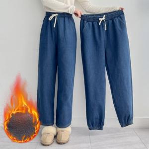 ★기모데님★하뜨 본딩 기모 데님팬츠 기모청바지