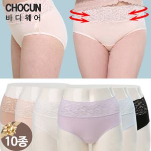 [초끈] 면스판 허리레이스 보정팬티 10종세트