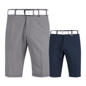 보스케 남성 여름 골프웨어 골프 허리조절 일자 체크 반바지
