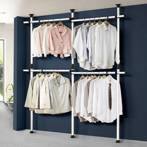 행거 옷걸이 옷장 스탠드 이동식 선반 4단 4004호 조립식 고정식 벽