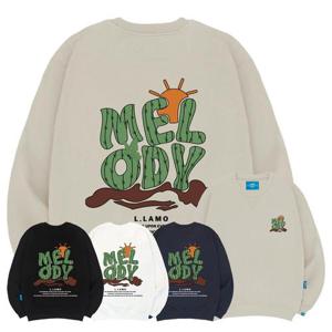 엘라모 기모M 멜로디 맨투맨 남녀공용 빅사이즈 S~4XL