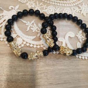 [끌레아]재물운 풍수팔찌 더블 황금 비휴팔찌