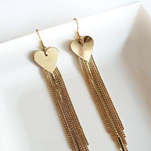 [오노마] ONM 하트롱체인 귀걸이/귀찌