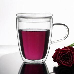 7day 뚜껑 내열 유리컵 300ml 이중 글라스 보온 보냉 [WFD7C46]