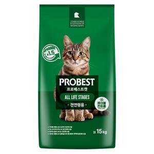 프로베스트 캣 그린 15kg 전연령 고양이사료