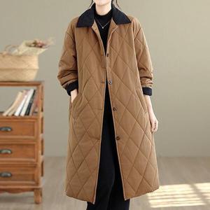 [몽벨리즈]레트로코듀로이누빔패딩롱코트 mde2302502