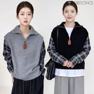 ★2종세트★[플로레센스]도노셔츠레이어드베스트2종