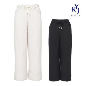 [김영주골프][김영주골프] 겨울 일자핏 패디드팬츠 9부 밴딩 여성 세미와이드 패딩바지 DPWLPT43