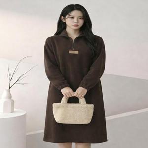 [플로우랩][플로우랩] 하프집업 후리스 포켓 원피스_FLOP005W25