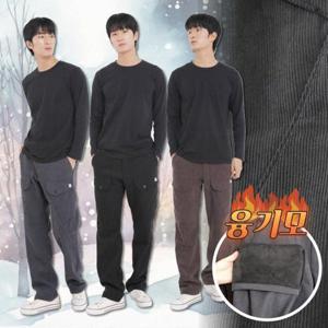 남성용 겨울용 융털 골덴 카고 기모 팬츠 WFLMDIS