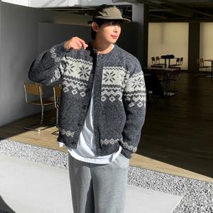 클라쓰업 / 하럼 남자 루즈 오버핏 플레인 노르딕 가디건