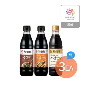 청정원 햇살담은 간장 500ml 3종(국간장, 조림간장, 조선간장) 3개 골라담기