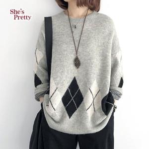 [쉬즈프리티] 레트로아가일패턴니트_여성니트