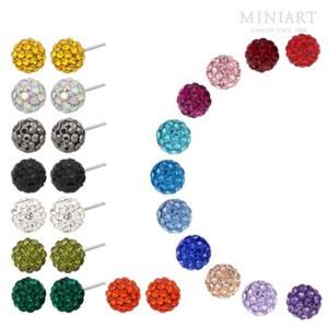 925 실버 6mm 미러 볼 은 침 귀걸이 19종