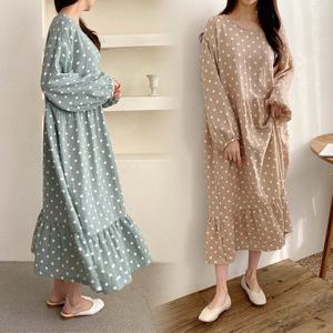 여성의류 GR 도트요루플레어원피스 C736H102 빅사이즈