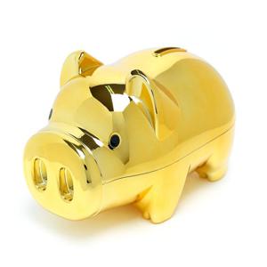 골드 팬시 돼지저금통(올금장) (대) / 잔돈저금통