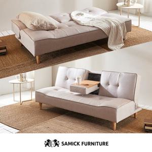 [최저가 도전]삼익가구 웨슨 3인용 컵홀더 접이식 소파베드