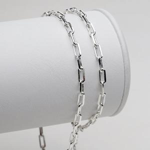 [애슬릿] 전체 실버 빅 컷팅 클립 체인 목걸이_무도금