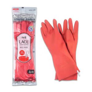 크린랩 고무장갑 레이스 코랄 (소) -O (WA9838D)