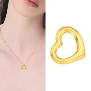 [골드피아] 24K 순금 할로우 볼륨 하트링 펜던트