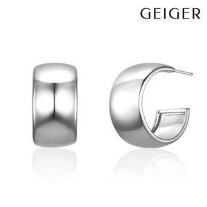 [가이거] 실버 볼드 라운드 하프 링 귀걸이 GISVEE140