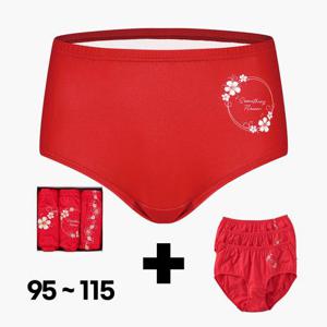 [BYC]BYC 여자 면팬티 빨간팬티 40수 순면 맥시 팬티 6매 선물 세트 레드 속옷