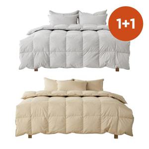 [퀸2장] 라뽐므 오폴레 한겨울용 코튼 구스 이불 거위털 겨울 이불 2장 세트 Q