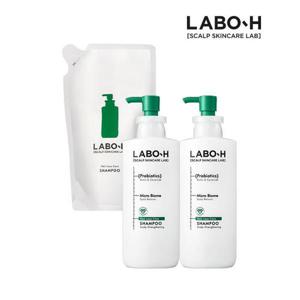 [라보에이치]라보에이치 두피강화 클리닉 샴푸 탈모증상완화 400ml 2입+리필팩 400ml 1입