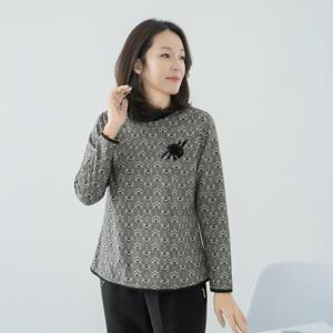 엄마옷 마담4060 꽃시보리기모티셔츠-QTE2510061-