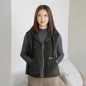 엄마옷 마담4060 코듀로이후드집업조끼-QVE2510017-