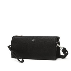 [스테디셀러] 블랙 로고프린트 소가죽 클러치백 (WBBA4F003BK)