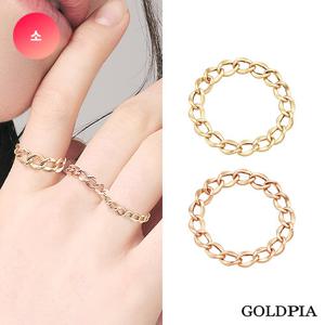 [골드피아] 14K 할로우 체인반지_소