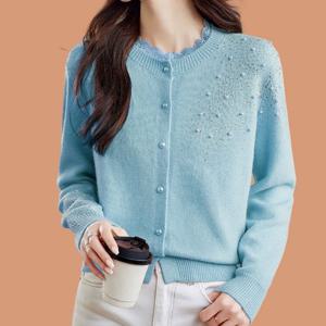 [블랙퀸] 비즈 레이스 니트 가디건 blk004403