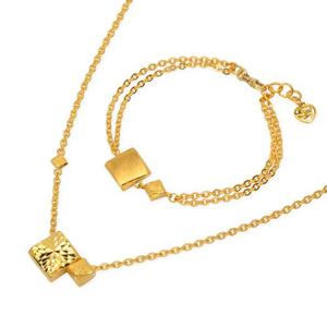 [골드모아] 순금 목걸이 팔찌 세트 7.5g [사각 콤비]