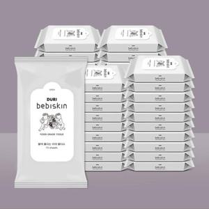두리 베비스킨 생분해 비데물티슈 휴대 15매 40팩