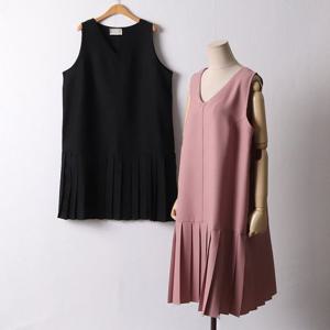 빅사이즈 203 브이넥밑단주름원피스 DGOI371