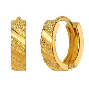 [한국금다이아몬드] 여자 순금 원터치 링 귀걸이 스지 패턴 24K 3.75g