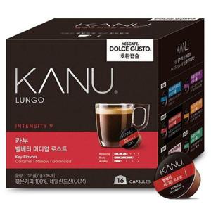 갤러리아_카누 돌체구스토 호환 캡슐커피 벨베티 미디엄 16캡슐