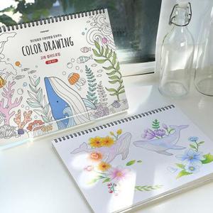 [XBG36IJ6_47]초보 쉬운 컬러링북 드로잉 노트 취미 여가