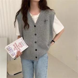 [모어오브]A_깡총 니트 조끼 레이어드 베스트 탑